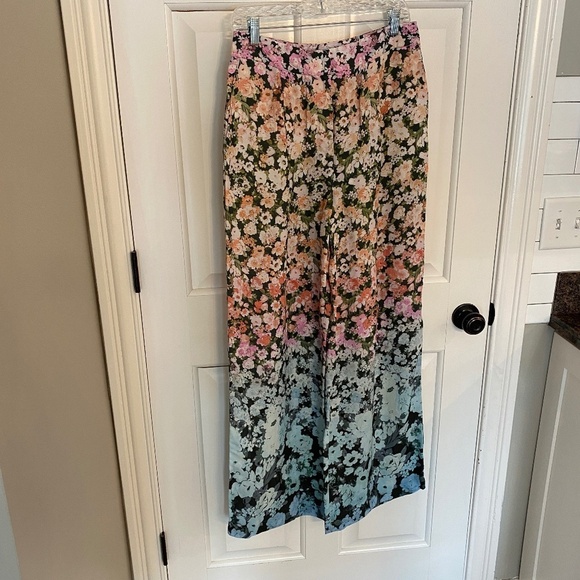 New! Reiss Serena Floral Print Wide Leg Trousers Multicolored nwot 33401 - Picture 3 of 16